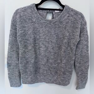 GAP Gray Cable-Knit Crewneck Sweater